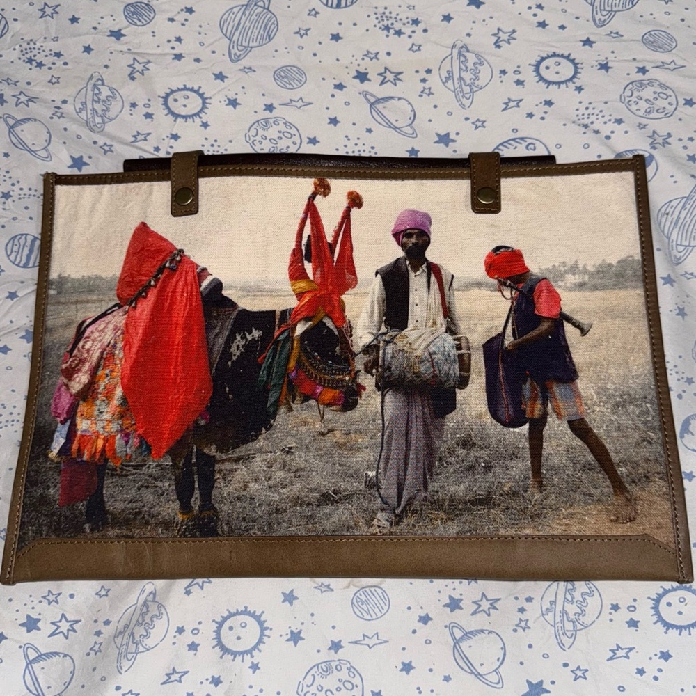 Nappa Dori Handcrafted Macbook Sleeve Brown Leather & Canvas 13” Snap Close EUC